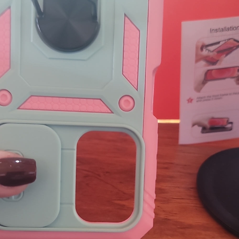 QqaGritu Pink and Green Protective Phone Case - Picture 3 of 11